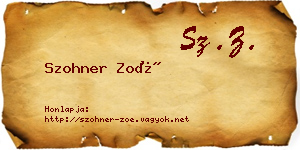 Szohner Zoé névjegykártya